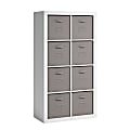 Sauder Stow-Away 8-Cube Organizer With Fabric Bins, 57-7/8”H x 30-7/8”W x 15-3/8”D, White 1 thumbnail image