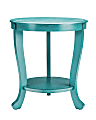 Powell Heller Side Table With Shelf, 24" x 22", Teal