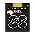 Amscan Plastic Table Cover Clips, 2-1/2" x 1-1/4", Clear, 4 Clips Per Pack, Set Of 12 Packs