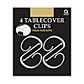 Amscan Plastic Table Cover Clips, 2-1/2" x 1-1/4", Clear, 4 Clips Per Pack, Set Of 12 Packs 1 thumbnail image