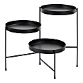 Kate and Laurel Finn 3-Tier Hinged Large Plant Stand, Black 1 thumbnail image
