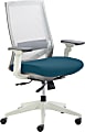 True Commercial Pescara Ergonomic Mesh/Fabric Mid-Back Executive Chair, Teal/Off-White