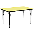 Flash Furniture Rectangular Activity Table, 30-1/8" x 30", Yellow