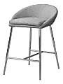 Monarch Specialties Counter-Height Bar Stools, Gray/Chrome, Pack Of 2 Stools