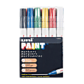 Uni-Paint® Markers, Medium Point, Assorted Colors, Pack Of 12