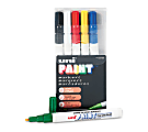 Uni-Ball Oil-Base Fine Line uni Paint Markers - Fine Marker Point - Blue, White, Red, Yellow, Green, Black Oil Based Ink - 6 / Set