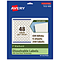 Avery® Print-to-the-Edge Dissolvable Labels With Sure Feed® Technology, 94606-DWMP5, Starburst, 1", Matte Off-White, Pack Of 240 1 thumbnail image
