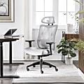 Serta® SitTrue™ Ridgefield Ergonomic Mesh/Vegan Leather High-Back Task Chair, 51% Recycled, White/Black