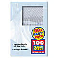 Amscan Big Party Pack Midweight Plastic Forks, 7", Clear, 100 Forks Per Box, Pack Of 2 Boxes 