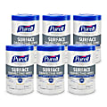 PURELL® Professional Surface Disinfecting Wipes, Citrus Scent, 110 Count Canister, 7"x 8" Wipes, Pack of 6 Canisters