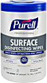 Purell® Professional Surface Disinfecting Wipes, 7" x 8", 110 Wipes Per Canister