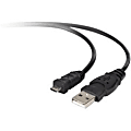 Belkin USB-A/Micro-B PRO Cable A/B; 6 Black - 3 ft USB Data Transfer Cable - First End: 1 x Type A Male USB - Second End: 1 x Micro Type B Male USB - Shielding - Gold Plated Connector - Gold Plated Contact - Black