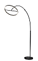 Adesso Falcon LED Arc Floor Lamp with Smart Switch, 81-1/2"H, Black/Black 1 thumbnail image