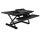 Loctek P-Series Sit-Stand Riser With Drop-Down Keyboard Tray, Black