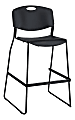 Lorell® Heavy-Duty Bistro Stack Chairs, Black, Set Of 2