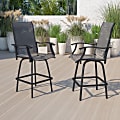 Flash Furniture Valerie Patio Bar Stools, Gray, Set Of 2 Stools 1 thumbnail image