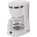 Brentwood TS-219W 10 Cup Digital Coffee Maker, White - Programmable - 800 W - 10 Cup(s) - Multi-serve - Timer - White 1 thumbnail image