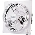 Black+Decker 9 In. Frameless Tabletop Box Fan - 228.6 mm Diameter - 3 Speed - Self-standing - 10.9" Height x 10.9" Width x 4.3" Depth - White