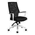 Global® Accord High-Back Tilter Chair, 44"H x 25"W x 25"D, Black Coal/Silver