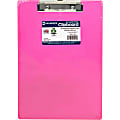 Saunders Neon Plastic Clipboards - 0.50" Clip Capacity - Low-profile - Plastic - Neon Pink - 1 Each