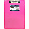 Saunders Neon Plastic Clipboards - 0.50" Clip Capacity - Low-profile - Plastic - Neon Pink - 1 Each 1 thumbnail image
