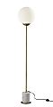 Adesso Terra Floor Lamp, 65"H, Matte White/Antique Brass