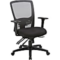 Lorell® Ergonomic Mesh High-Back Chair, Fabric Seat, Black