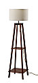Adesso Kirby Shelf Floor Lamp, 59-3/4"H, Cream/Walnut 1 thumbnail image