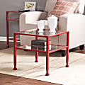 Southern Enterprises Bunching Cocktail Table, Square, Clear/Red