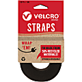 VELCRO® Strap,Adjustable,Reusable,Recycled,1"x10',Black - Cable Strap - Black - 1 Each 1 thumbnail image