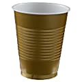 Amscan Go Brightly Plastic Cups, 18 Oz, Gold, Pack Of 16 Cups