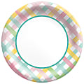 Amscan 723129 Spring Fun Gingham Round Paper Plates, 10", Pack Of 100 Plates 1 thumbnail image