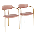 LumiSource Demi Accent/Dining Chairs, Pink/Gold, Set Of 2 Chairs 1 thumbnail image