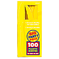 Amscan Big Party Pack Midweight Plastic Knives, 7-1/2", Sunshine Yellow, 100 Knives Per Box, Pack Of 2 Boxes