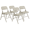 National Public Seating Series 1200 Folding Chairs, Gray, Set Of 4 Chairs