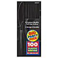 Amscan Big Party Pack Midweight Plastic Knives, 7-1/2", Jet Black, 100 Knives Per Box, Pack Of 2 Boxes