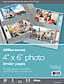 Office Depot® Brand Photo Binder Pages, 4" x 6", Clear, Pack Of 10