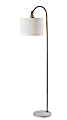 Adesso Meredith Floor Lamp, 59"H, White/Antique Brass