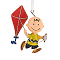 Hallmark Resin Christmas Ornament, 2-3/4” x 2-3/4” x 1-3/4”, Peanuts 75th Anniversary Charlie Brown With Kite 1 thumbnail image