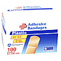 PhysiciansCare First Aid Plastic Bandages, 3/4" x 3", Box Of 50