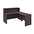 Bush Business Furniture Arrive 60"W L Shaped Reception Desk with Shelf, Storm Gray, Standard Delivery 1 thumbnail image