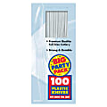 Amscan Big Party Pack Midweight Plastic Knives, 7-1/2", Clear, 100 Knives Per Box, Pack Of 2 Boxes