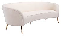 Zuo Modern Luna Polyester Sofa, 30-5/16"H x 86-1/4"W x 39-13/16"D, Cream