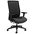 Global® Loover High-Back Weight-Sensing Synchro Chair, 42"H x 25 1/2"W x 24"D, Granite Rock/Black