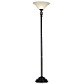 Kenroy Plymouth Torchiere Lamp, 71"H, Bronze Base, Cream Shade