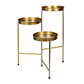 Kate and Laurel Finn 3-Tier Decorative Plant Stand Display, 10 in., Gold 1 thumbnail image