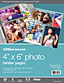 Office Depot® Brand Photo Binder Pages, 4" x 6", Multi Direction, Clear, Pack Of 10