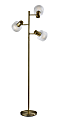 Adesso Rhodes Tree Lamp, 67-1/2"H, White/Antique Brass