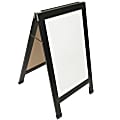 Excello Double-Sided Indestructible A-Frame Magnetic Dry-Erase Whiteboard, Steel, 40” x 23”, White, Black Wood Frame 1 thumbnail image