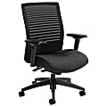 Global® Loover Mid-Back Weight-Sensing Synchro Chair, 39"H x 25 1/2"W x 24"D, Granite Rock/Black